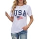 thumbnail image 2 of uSa Flag Tee Shirt Women 4th of July Gift T Shirt Casual Short Sleeve american Proud T-Shirt Tops, 2 of 8