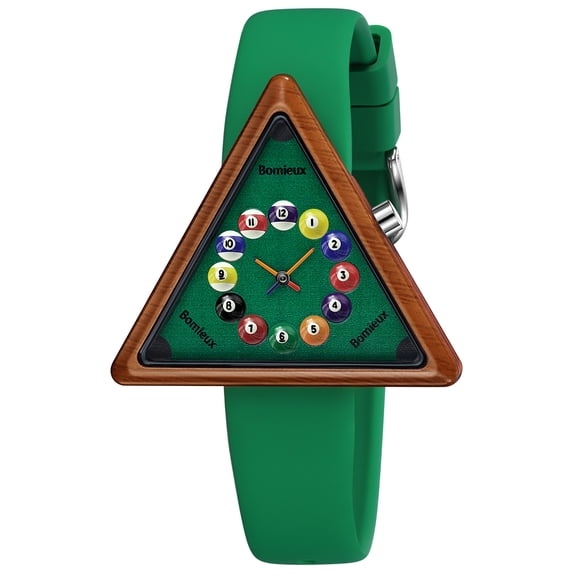 Men's Quartz Watch Creativity Billiard-Inspired Watch Dial with Colorful Hands and Silicone Strap Surprise Gifts for Men Creativity Gift
