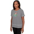 thumbnail image 3 of Alfred Dunner Womens Petite Crewneck Parrot Striped Tee, 3 of 4