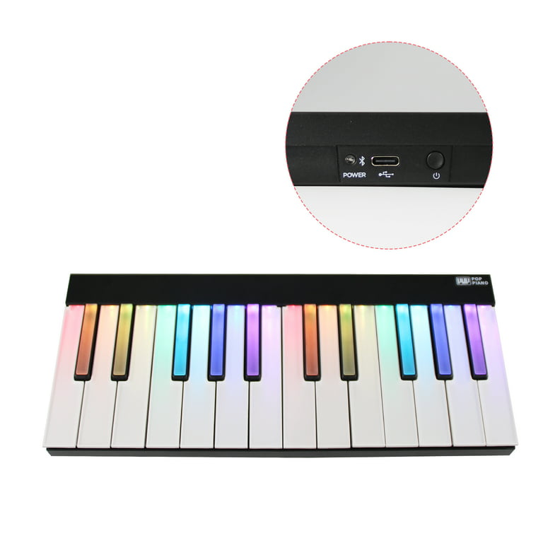 The ONE COLOR Smart Keyboard, Portable and Light up Keyboard with Bluetooth  for Beginners