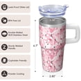 thumbnail image 3 of Flamingo Tumbler with Handle 20OZ Stainless Steel Insulated Coffee Mug Travel Cup Leak Proof Double Wall Vacuum Design Ideal Gifts for Women Girls on Birthday Christmas Summer Daily Use, 3 of 6
