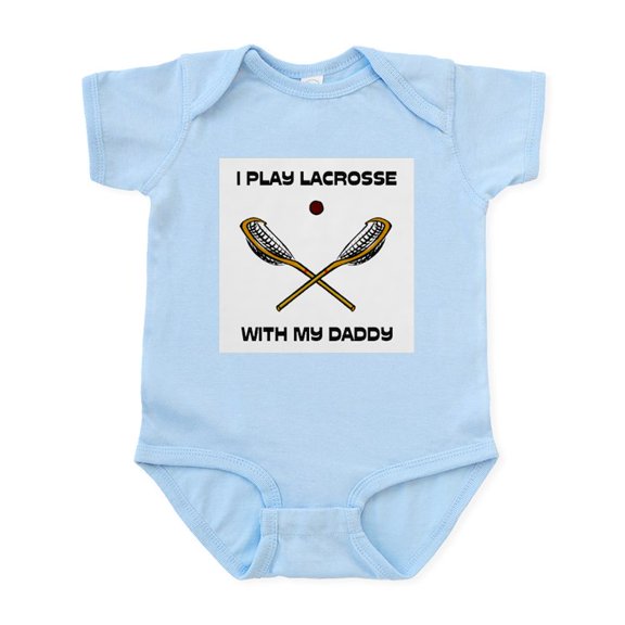 CafePress - Play Lacrosse With Daddy Infant Bodysuit - Baby Light Bodysuit, Size Newborn - 24 Months