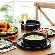 Stone Lain Cecile 12-Piece Dinnerware Set Stoneware, Black