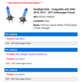 thumbnail image 2 of Headlight Bulb - Compatible with 2006 - 2010, 2012 - 2015 Volkswagen Passat 2007 2008 2009 2013 2014, 2 of 2