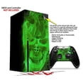 thumbnail image 2 of WraptorSkinz Skin Wrap compatible with the 2020 XBOX Series X Console and Controller Flaming Fire Skull Green (XBOX NOT INCLUDED), 2 of 3