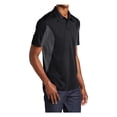 thumbnail image 4 of Yellow Rooster Mens Side Blocked Micropique Sport-Wick Polo Black/ Iron Grey S, 4 of 7