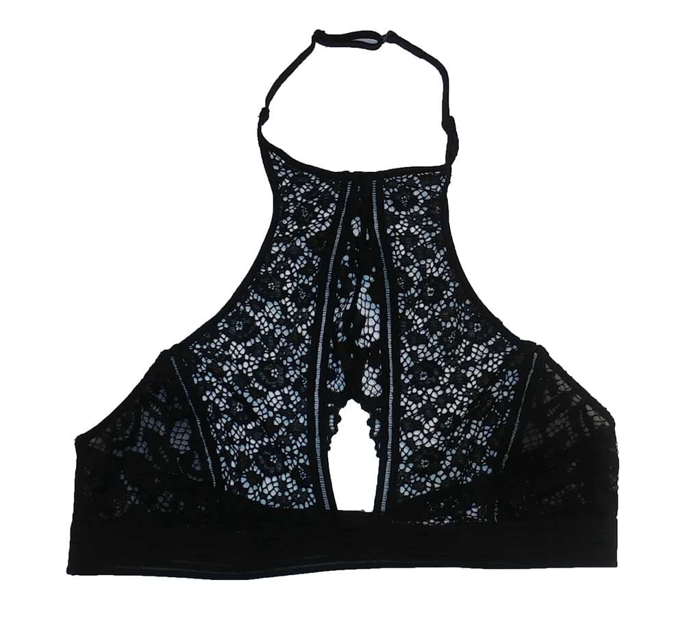 Victoria 's Secret very sexy Lace Keyhold High-neck Bra Small  Black : Clothing, Shoes & Jewelry