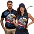 thumbnail image 2 of Aplkyhs American Flag Eagle Couple Golf Shirts Moisture Wicking Mens Hawaiian Shirt for Golf Tennis Hiking Running Gym Cooling Shirts for Men Soft and Comfortable, 2 of 6