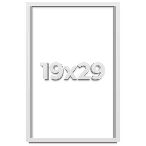 19x29 Shadow Box Frame White | 1 Inches Deep Real Wood Contemporary Shadowbox Display Frame | UV