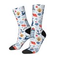 thumbnail image 1 of Balery Watercolor Nautical Calcetas Largas con Estampado para Hombre y Mujer – Suaves y Transpirables, Talla Única (US 5-11), 1 of 6