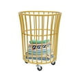thumbnail image 6 of 30*36*45cm Metal Deep Set Metal Mesh Laundry Basket Storage Cart Golden with 4 Wheels Round, 6 of 15