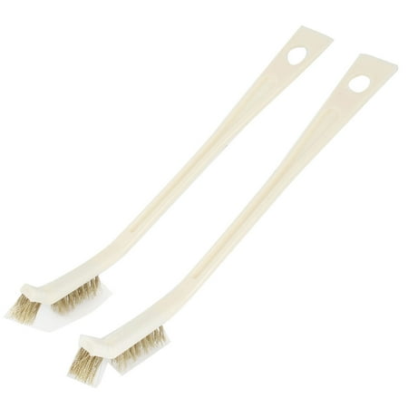 

Grill Stove Burner Plastic Handle Metal Bristle Wire Brushes Off White 2pcs