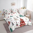 thumbnail image 3 of Manfei Xmas Tree Twin Bedding Sets 7-Piece for Female Men Adults,Merry Christmas Bedding Comforter Set Microfiber,Winter Snowflakes Breathable Sheet Sets,Breathable Home Decor,Reversible, 3 of 8