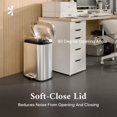 thumbnail image 5 of Totti 1.3 Gallon Rectangular Soft Closing Lid Metal Trash Can in Stainless Steel, 5 of 7
