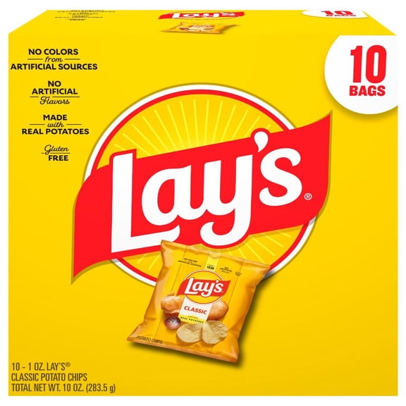 Pack Of 3 Lay's Classic Potato Chips Multipack, 10 ct (Package May Vary)