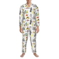 thumbnail image 3 of Salouo New York Print Button-Front Long Sleeve Pajama Set for Men, Soft 2Pjs Men's Long Sleeve Sleepwear-X-Large, 3 of 7