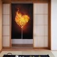 thumbnail image 1 of Doorway Drape Split Curtains, Heart Fire Flame Room Divider Privacy Door Curtains, 34" x 56", 1 of 7