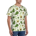 thumbnail image 2 of Bixox Men's Green Avocado Printed Short Sleeve Skinny Athletic T-Shirt, 2 of 6
