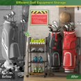 thumbnail image 3 of Estante de almacenamiento de bolsas de golf con ruedas para 2 bolsas - DAOUTIME, 3 of 7
