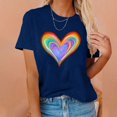 thumbnail image 6 of USSUMA Womens Summer Tops and Blouses Trendy Crewneck Rainbow Love Heart Print T-Shirts for Women Dressy Casual Short Sleeve Basic Cute Graphic Shirt Tunics Plus Beach, 6 of 8