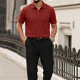thumbnail image 3 of Yungyresw Men's Casual Polo Shirts Summer Short Sleeve Textured Polo Shirt Collared Business Tops, 3 of 8