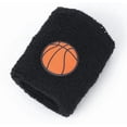 thumbnail image 7 of 4Pcs 2.64 Inch Black Basketball Pattern Wristbands Gym Acrylic Fiber Vintage Wide Sport Running Wrist Straps for DIY, 7 of 7