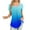 Sky Blue, variant on MIUOWANP Women's Short Sleeve Tops Casual Gradient Color Loose Breathable Square Neckline Pleated T-Shirt Size S(4)Blue