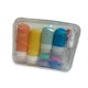 thumbnail image 2 of 16 botellas de viaje con bolsa de almacenamiento, multifuncionales, a prueba de fugas y rellenables. Amarillo, 2 of 9