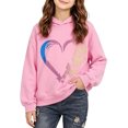 thumbnail image 3 of Ohufall 1-10 Years Kids Girls Sweatshirts Hooded Heart Print Long Sleeve Top Casual Loose Comfy Fashion Sweatshirt, 3 of 6