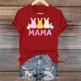 thumbnail image 5 of VBTAPA Women's Cute Easter Shirts Funny Bunny Eggs Print Short Sleeve T-Shirt Casual Loose Blouse Tops Clearance Sale Red M, 5 of 6