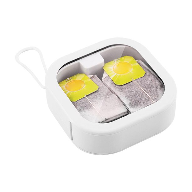 4uds. Cajas organizadoras transparentes, contenedores organizadores portátiles para hisopo de algodón para lazos para el cabello (blanco)