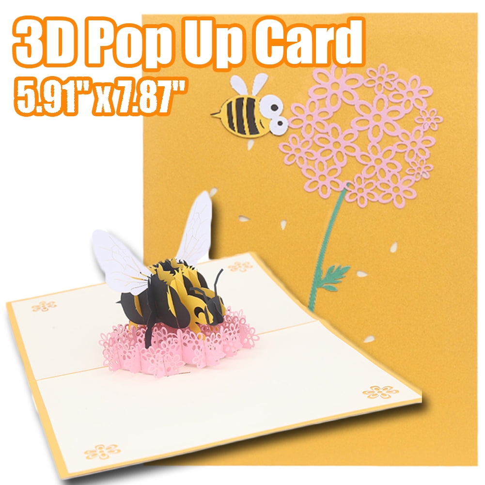 3D Bumble Bee Vinyl Hair Bow 