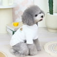 thumbnail image 5 of Dengjunhu Pet T-shirt Trendy Cartoon Print Soft Comfortable Minimalistic Keep Warm Fleece Button Pocket Pet Apparel for Autumn, 5 of 6