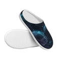 thumbnail image 3 of Daiia Ice blue light spot jellyfish Print Women’s Fuzzy Slippers Memory Foam Lightweight House Shoes Cozy Loafer Flannel House Shoes-42/43, 3 of 7