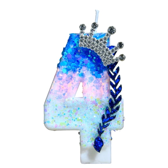 Cartoon Glitter Birthday Candles - Fashionable Creative Design with Crystal Accents and Ombre Glitter Finish, 4-Piece Set (1 Candle 3 Cupcake Toppers) - For Birthday Parties, Cake Decorations,