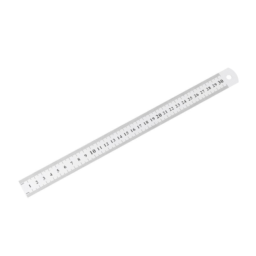 15/30cm Stainless Steel Pocket Pouch Metric Metal Ruler Measurement Double Sided 