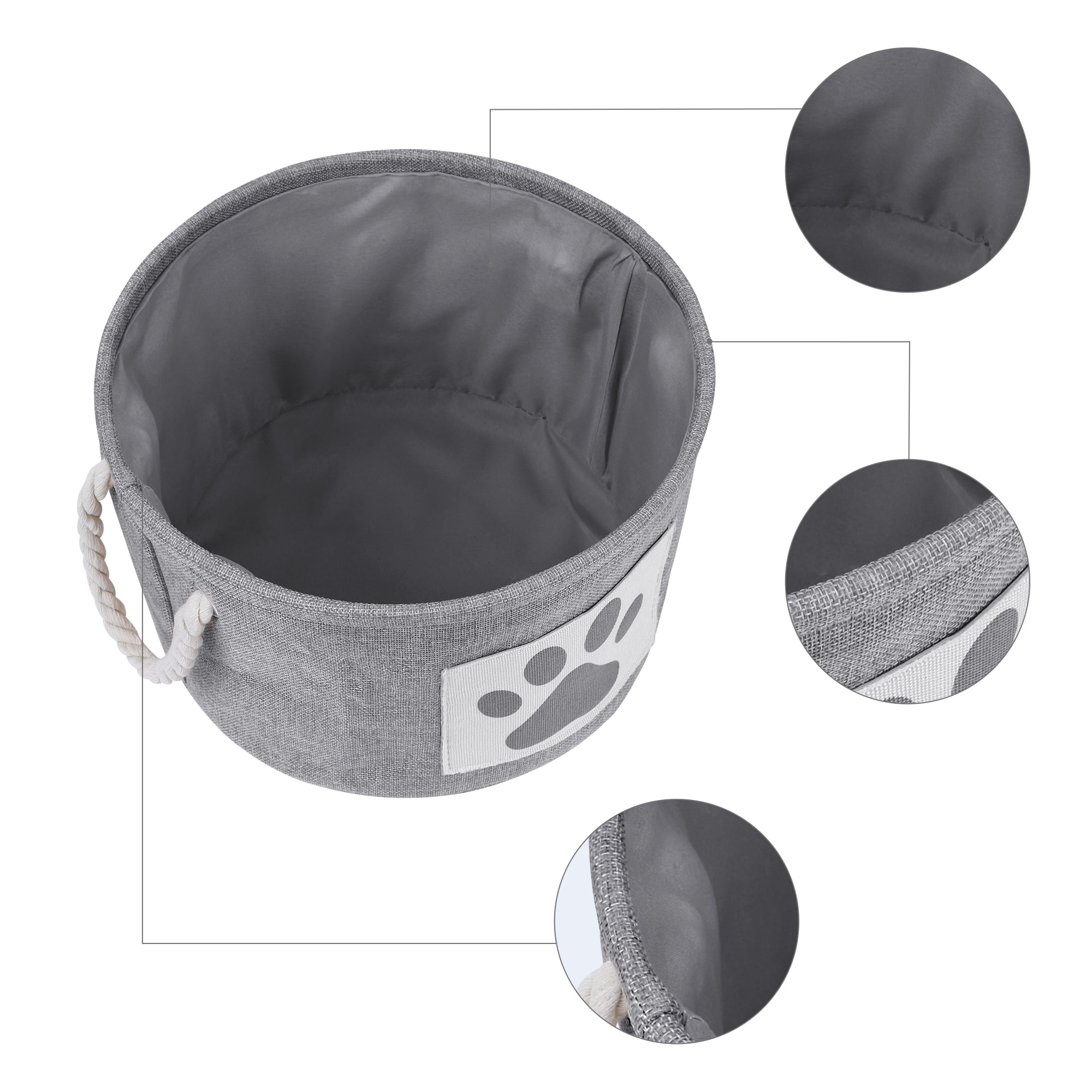 Unique Bargains Cotton Storage Cube with Handles Gray 13*8.1in