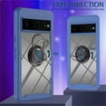 thumbnail image 3 of SaniMore Case for Google Pixel 7 6.3" 2022 Release, Rugged PC Backplane Shockproof TPU Bumper 360° Rotatng Ring/Kickstand Anti-drop Heavy Duty Protective Case For Google Pixel 7, Darkblue, 3 of 5