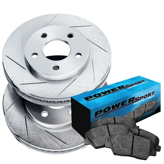 PowerSport Front Brakes and Rotors Kit |Front Brake Pads| Brake Rotors and Pads| Ceramic Brake Pads and Rotors |fits 2007-2010 Volvo S80, 2013-2016 Volvo S60