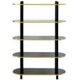 thumbnail image 5 of 5 Tier Open Bookshelf, Contemporary Classic Modern Style Free Standing Wood Display Rack Unit for Collections,�59", 5 of 9