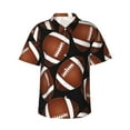 thumbnail image 2 of Goofa Brown Football On Black Hawaiian Shirt for Men, Unisex Summer Beach Casual Short Sleeve Button Down Shirts,Aloha Tropical Floral print shirt-X-Large, 2 of 9