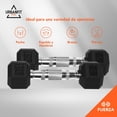 thumbnail image 3 of Mancuernas Hexagonales UrbanFit Pro 2 piezas 5lbs Acero Neopreno Caucho Goma, 3 of 9