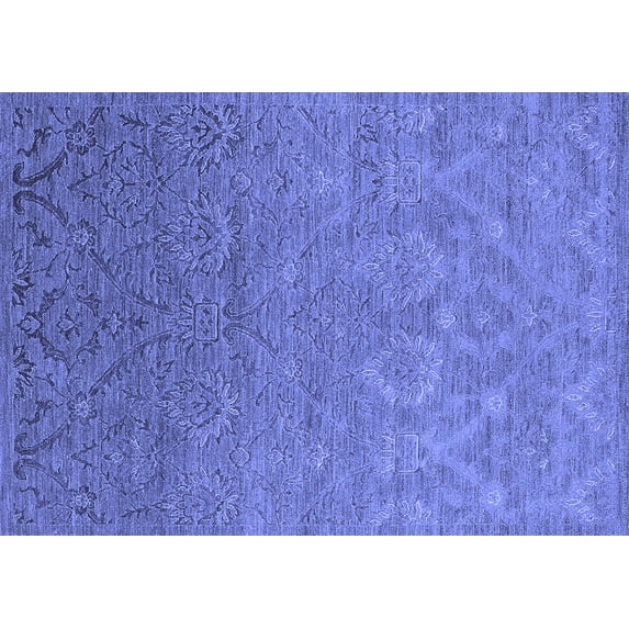 Ahgly Company Indoor Rectangle Oriental Blue Industrial Area Rugs, 7' x 9'