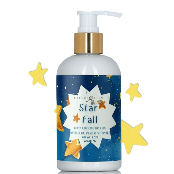Star Fall Kids Natural Body Lotion - Moisturizer with Vitamin E for All Skin Type - 8 oz by LatherGreen