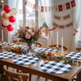 thumbnail image 5 of Navy Blue Plaid Round 13 Inch Placemats Set of 4, Spring Farmhouse Buffalo Checkered HeatResistant Non Slip Place Mats for Dining Table, Wipeable Braided Kitchen Table Mats for Housewarming, 5 of 9