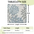 thumbnail image 2 of Blue and Gray Floral Pattern Square Fitted Tablecloth with Elastic Edge,Square Table Cover,Washable Elastic Table Cover for Home Kitchen Party Decor 34"x34", 2 of 6