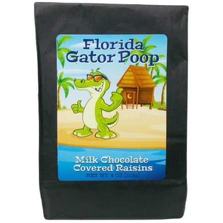 Florida Gator Poop - Milk Chocolate Covered Raisins (4 Ounces) - Exotic Gourmet Candy Gift