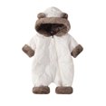 thumbnail image 2 of Sentuca Baby Bodysuits Winter Hooded Puffer Romper Ears Snowsuit Cute Solid Color Warm Fleece Zipper Boys Girls Hoodie Rompers Black 18-24M, 2 of 8