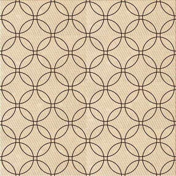 Ahgly Company Machine Washable Indoor Square Transitional Peru Brown Area Rugs, 8' Square