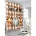 thumbnail image 3 of Fsddascl Thanksgiving Pumpkins Shower Curtain Set - 48" x 72" Washable Bathtub Curtain with 12 Hooks, Fall Harvest Botanical Floral Plaid Waterproof Fabric Stall Shower Curtains for Bathroom/Bathtub, 3 of 6
